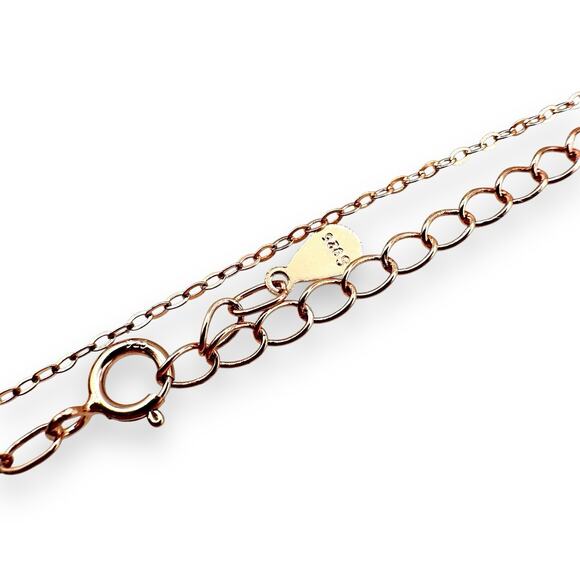 J ESTINA Sterling Silver Rose Gold CROWN Trembling CZ 925 Cute Tiny Necklace - Picture 4 of 4